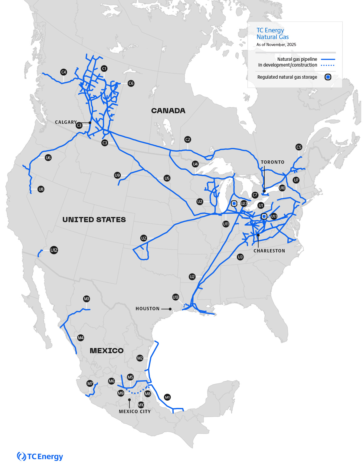 TC Energy natural gas map